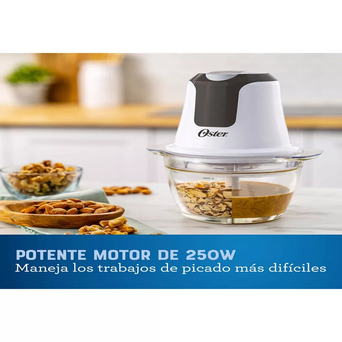 Mini Picadora Oster® 3 Tazas con Tazón de Vidrio FPSTFP3340 4