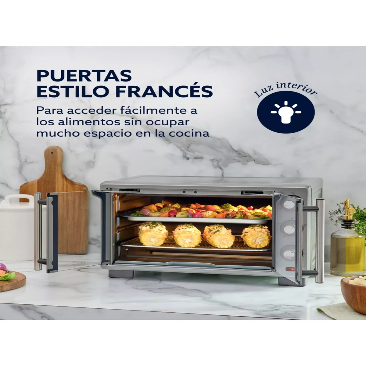 Horno con Freidora de Aire Oster® 25 Litros Puertas Francesas TSSTTV25FDMAFNS 2