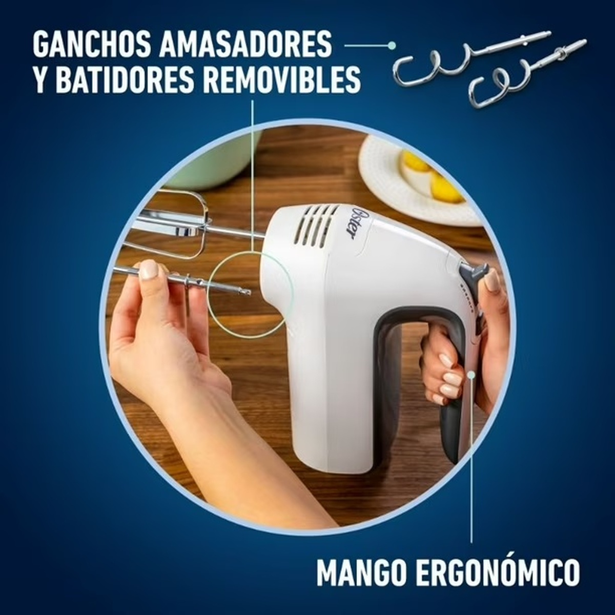Batidora de Mano Oster® Blanca 6 Velocidades con Función Turbo FPSTHM3532 3