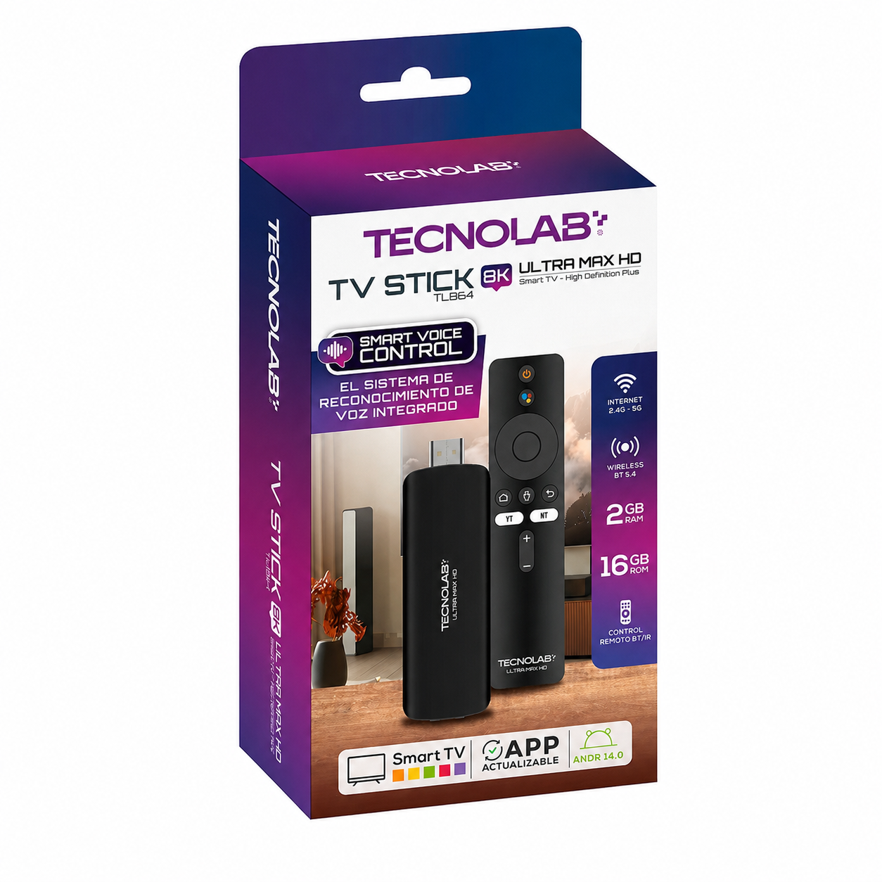 TV Stick 8K Android TL854 Ultra Max HD Bluetooth 5.4 con Control Tecnolab 1