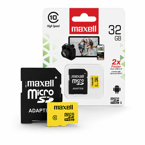 Memoria MicroSD Maxell 32GB Clase 10 con Adaptador