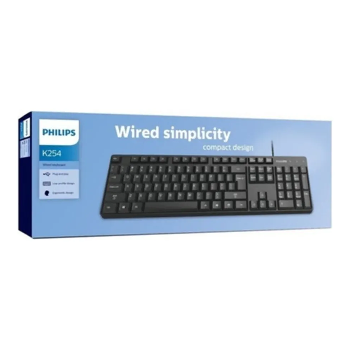 Teclado Philips K254 USB QWERTY 104 Teclas Cable 1.5M Negro 1