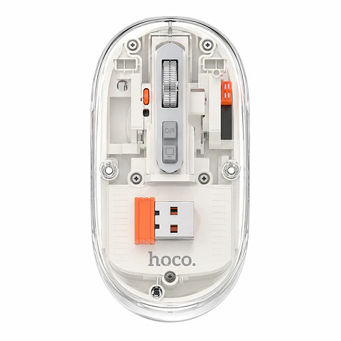 Mouse Hoco GM35 General Blanco Transparente Dual