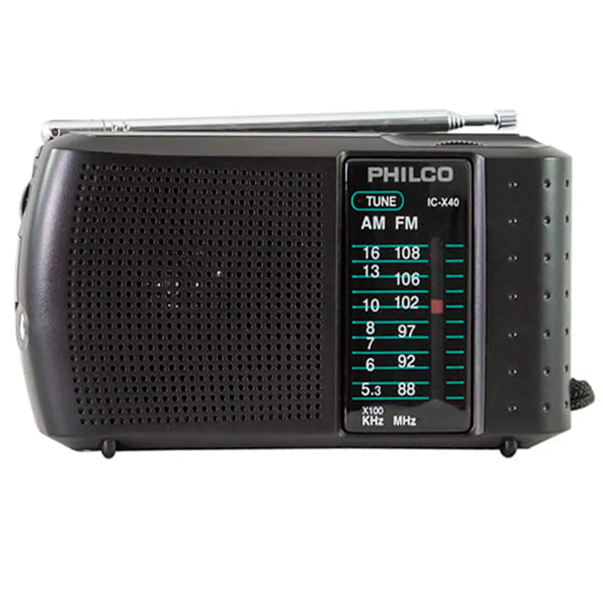 Radio Portátil Philco ICX40 Incluidos Negro AM/FM con Audífonos 1