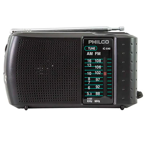 Radio Portátil Philco ICX40 Incluidos Negro AM/FM con Audífonos