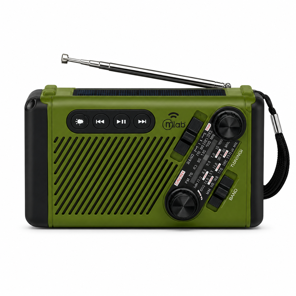 Radio Mlab Dinamo Green Emergencia Solar Lámpara Recargable 9