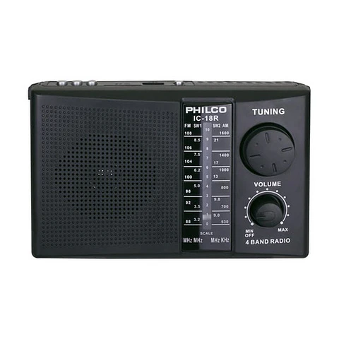 Radio Philco Portátil FM AM SW1 SW2 MP3 USB SD Negro IC18R