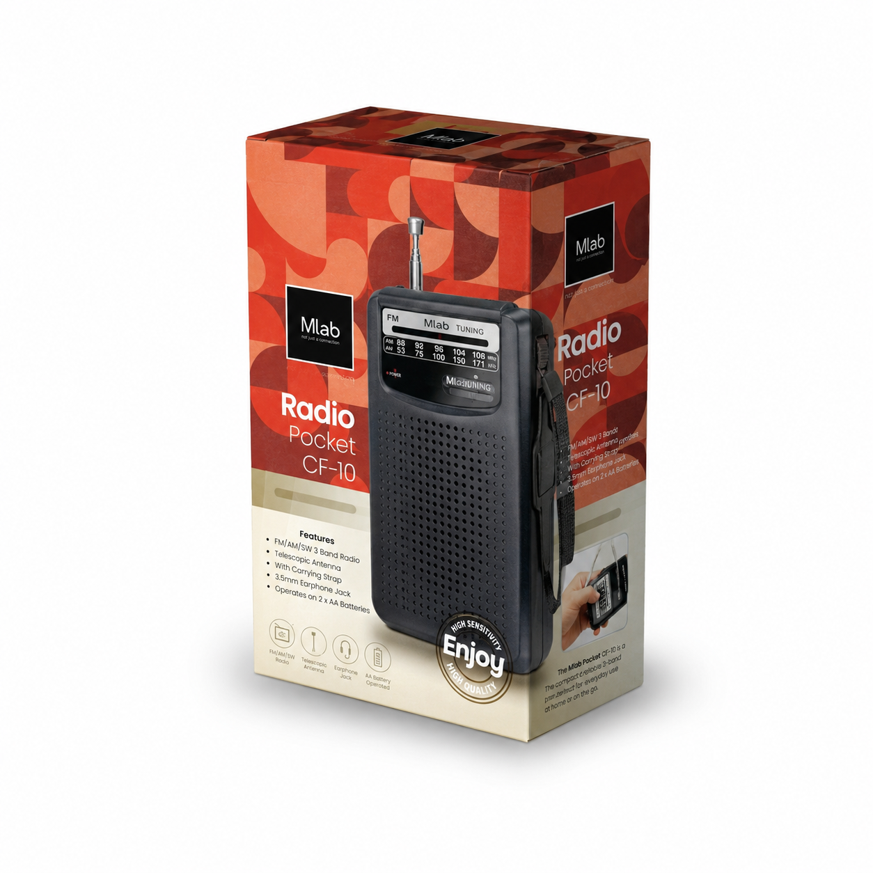 RADIO RETRO PORTATIL CF-10 BLACK MLAB 3