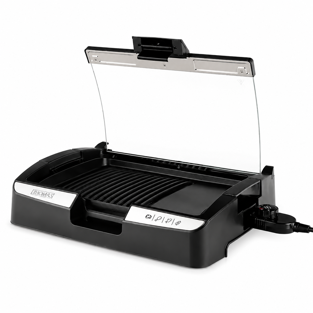 Parrilla Eléctrica Thomas TH-224 1500W con Tapa de Vidrio 2