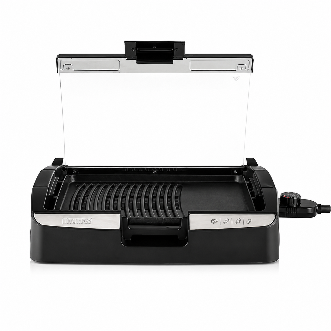 Parrilla Eléctrica Thomas TH-224 1500W con Tapa de Vidrio 1