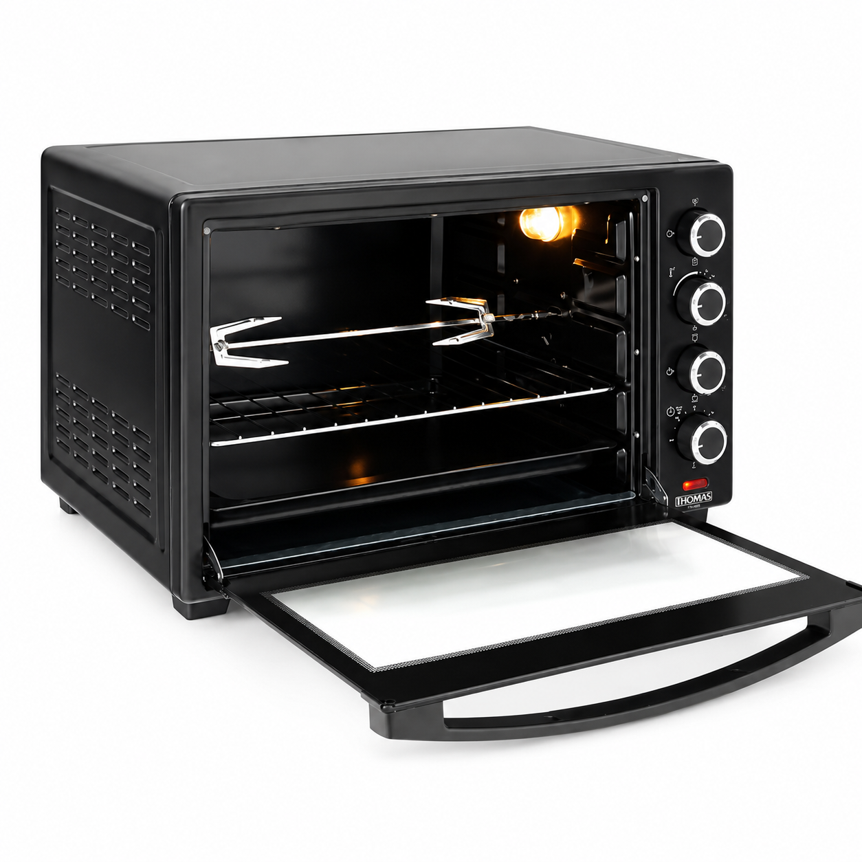 Horno Eléctrico Thomas TH-48N 48 Litros 2000W con Convección y Spiedo Negro 3