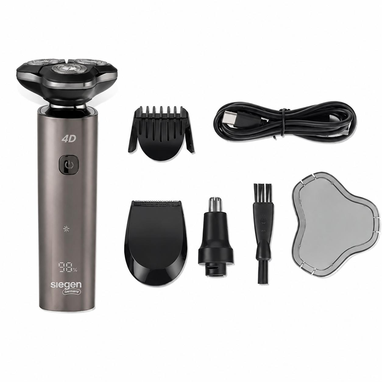 Afeitadora Eléctrica Siegen Barba Clan SG-7220 One Shave Max 3 en 1 Wet & Dry 5