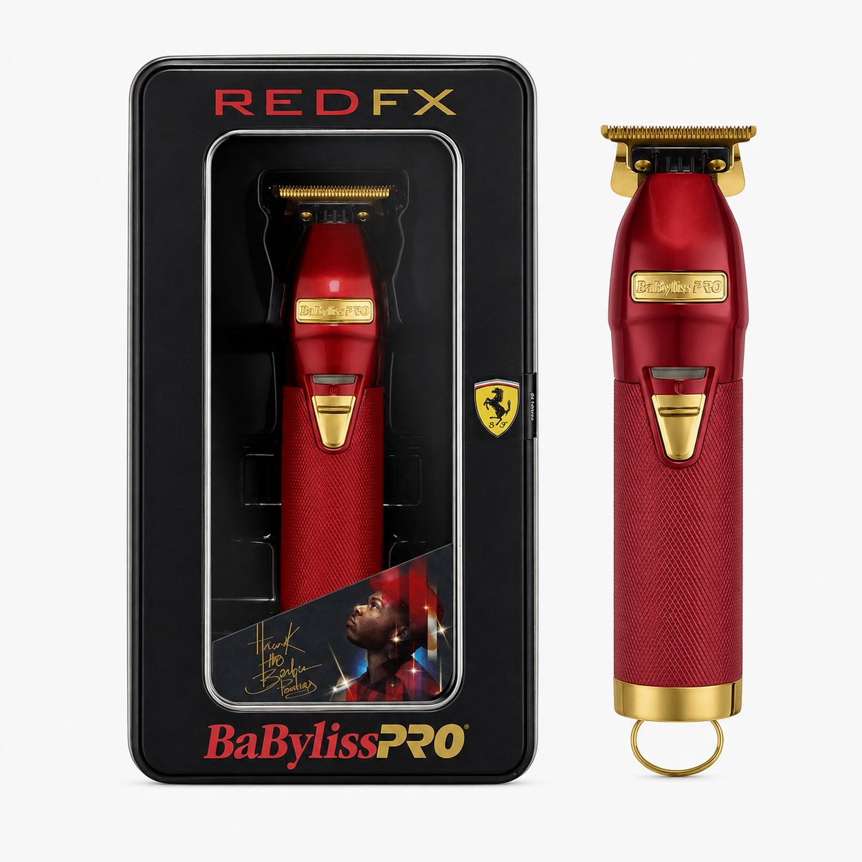 Trimmer Profesional BaBylissPRO B787RIUZ Negro/Rojo – Cuchilla T DLC/Titanio, Motor 7200 RPM 1