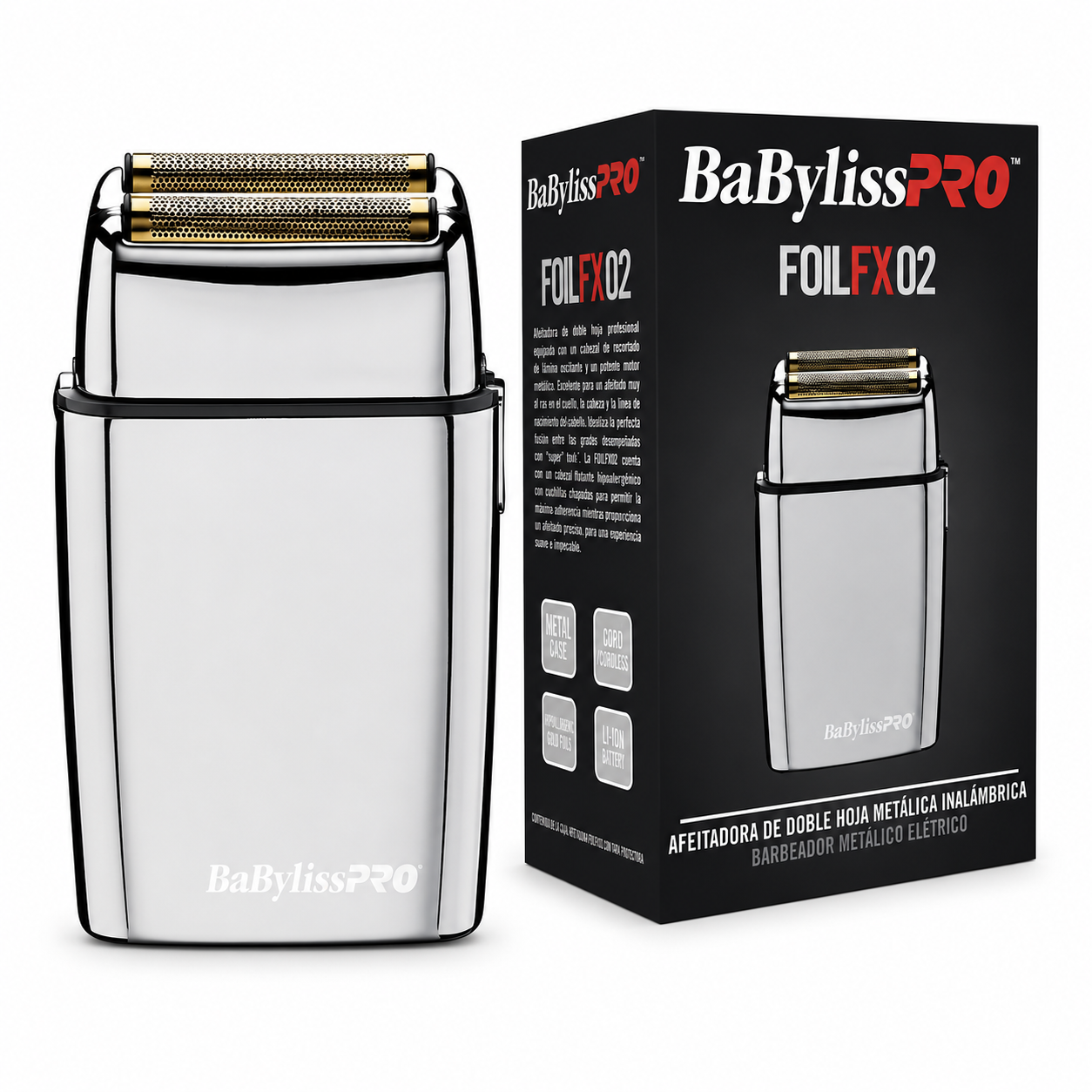 Afeitadora Inalámbrica BaBylissPRO FOILFX02 BFS2UZ Doble Lámina – Silver 1