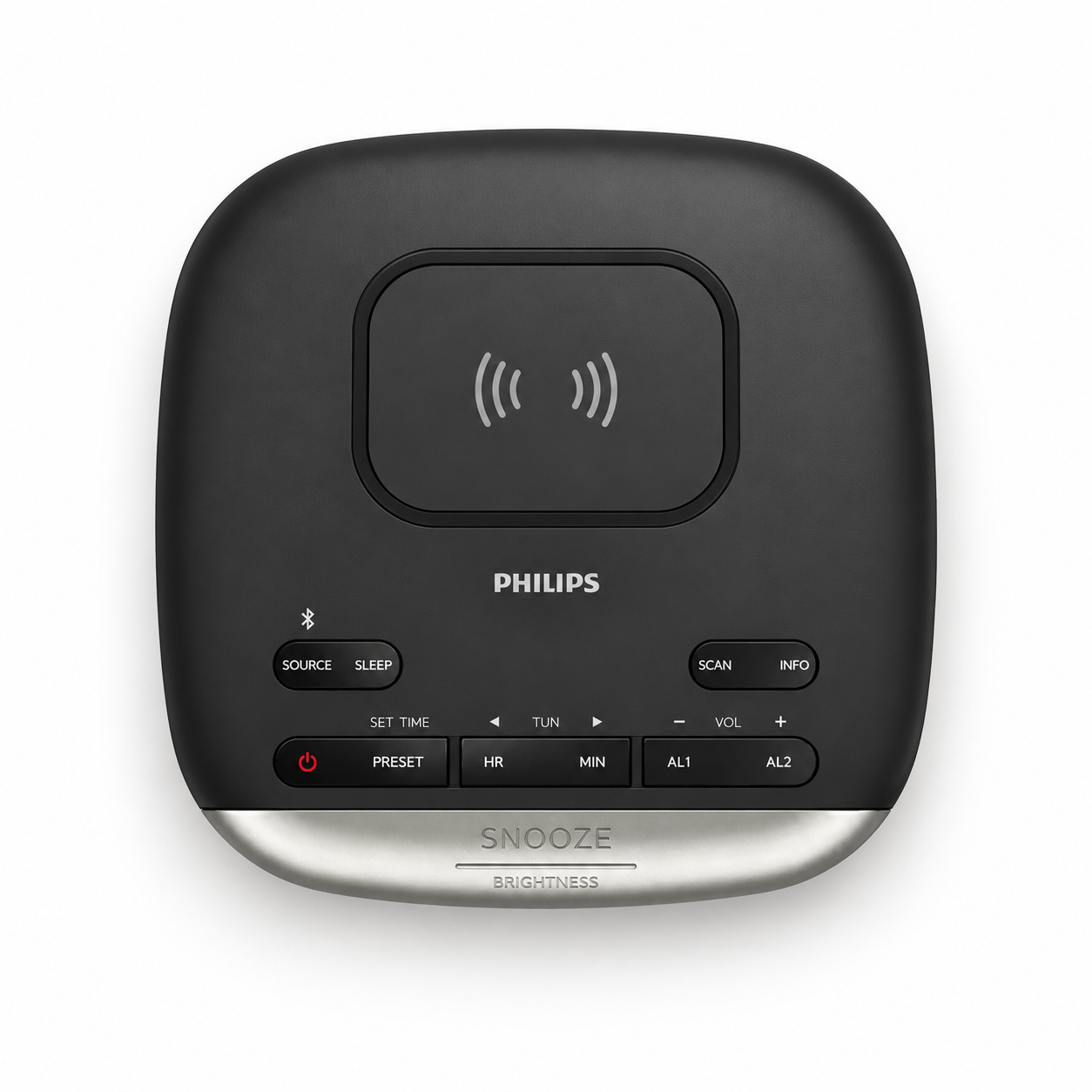 Radio Reloj Despertador Philips TAR7606 Bluetooth con Carga Inalámbrica Qi y USB 2