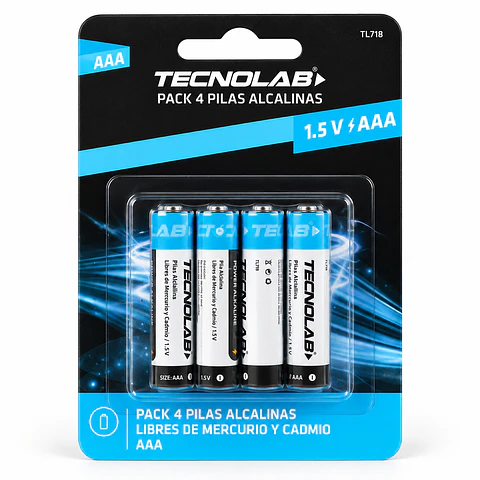 Pila Tecnolab TL718 Alcalina AAA Pack de 4UN