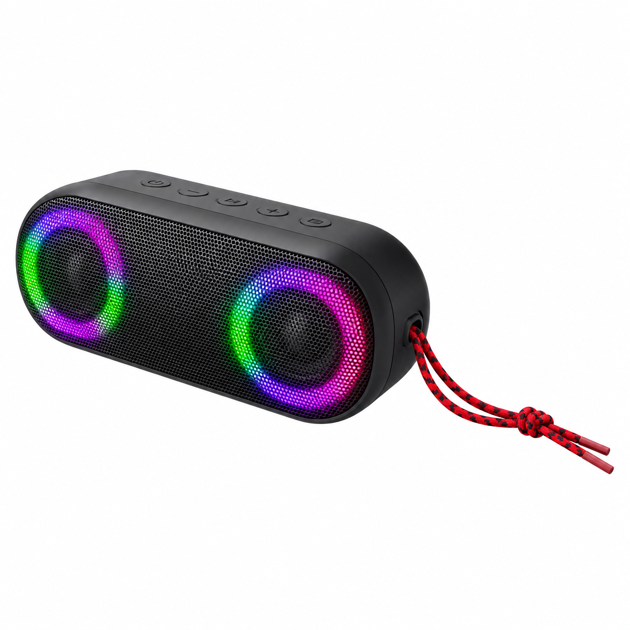 Parlante Bluetooth Aiwa AWSJ215 20W RMS con LED, Radio FM e IPX5 – Negro 2