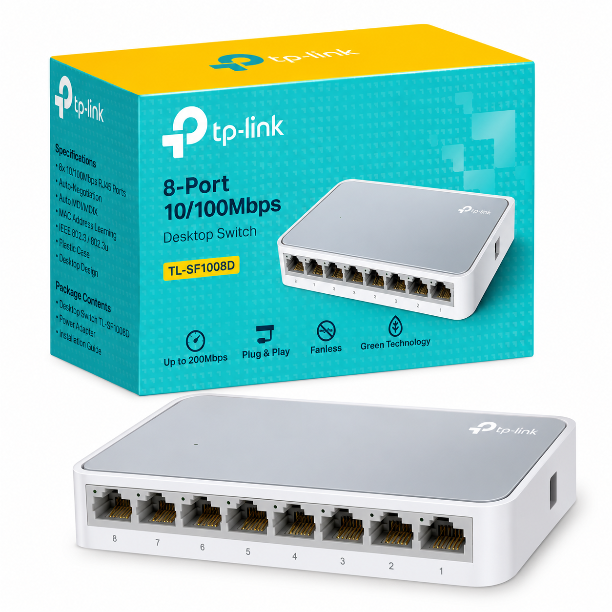 Switch TP-Link TL-SF1008D 8 Puertos 10/100 Mbps 1