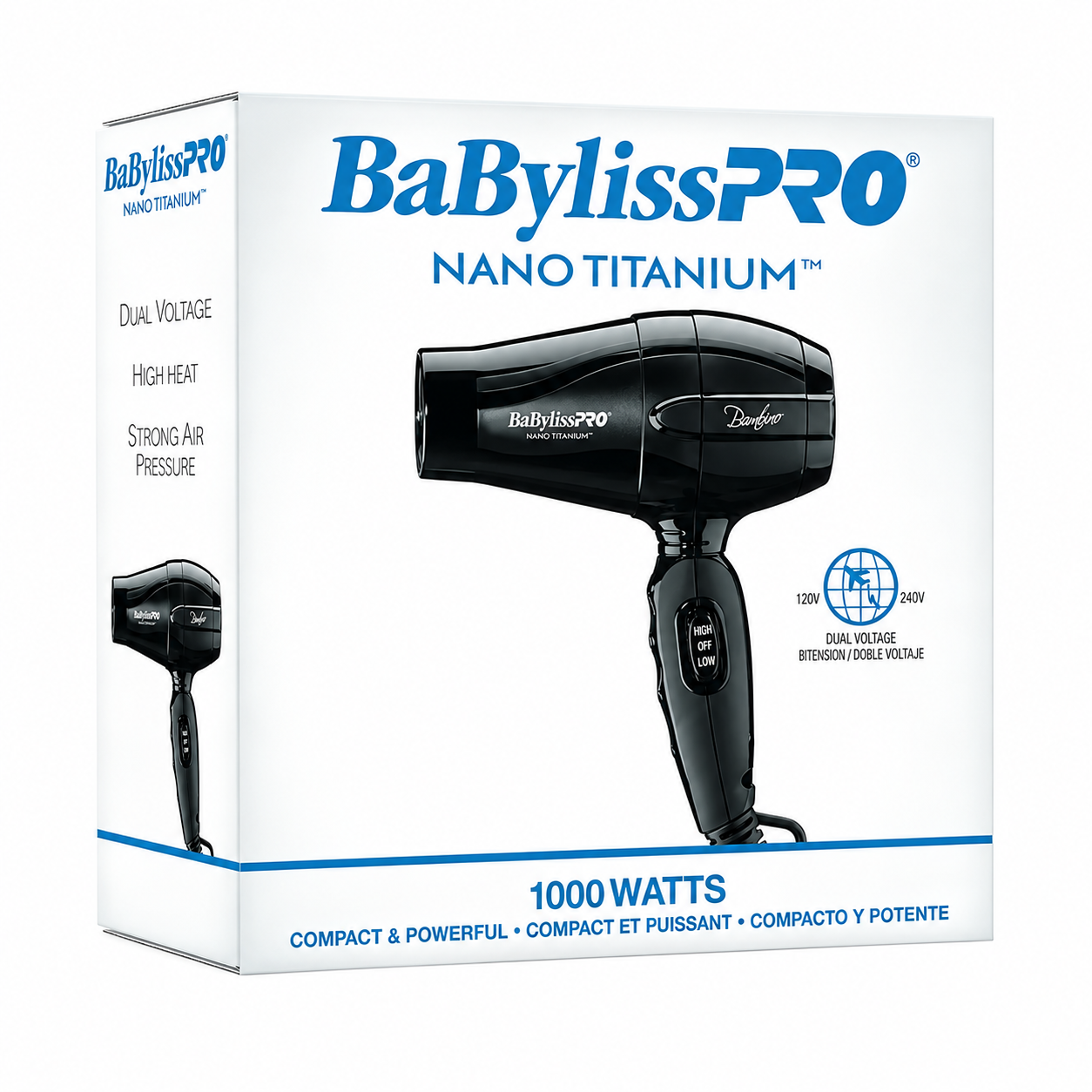 Secador de Viaje BaBylissPRO Nano Titanium Bambino BABNT5510CL 1200W – Negro 2