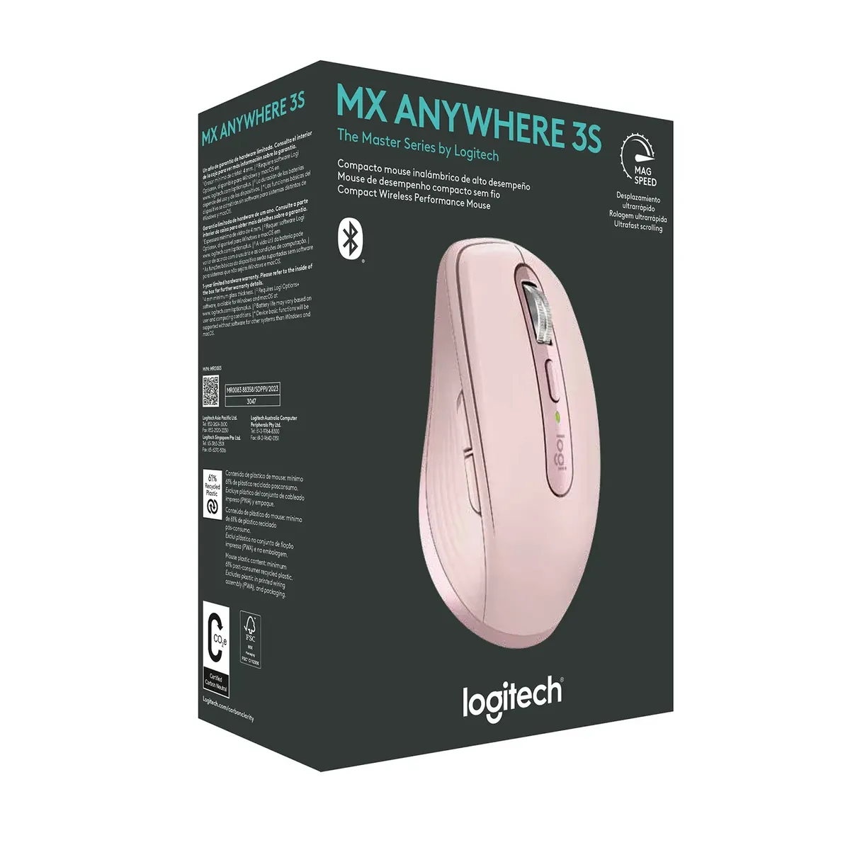 Mouse Inalámbrico Logitech Anywhere 3S Pink Mx 4