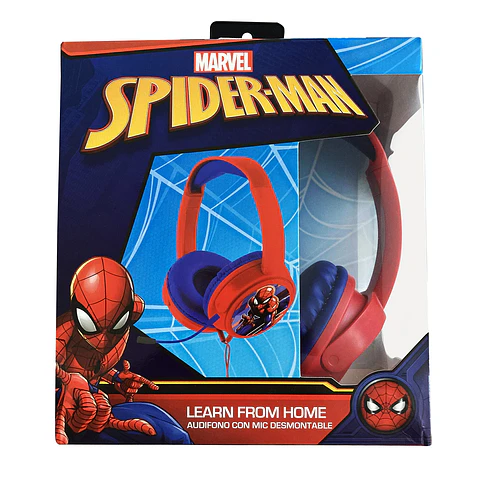 Audífonos con Cable Spider-Man con Micrófono Desmontable 3.5mm LFH13044