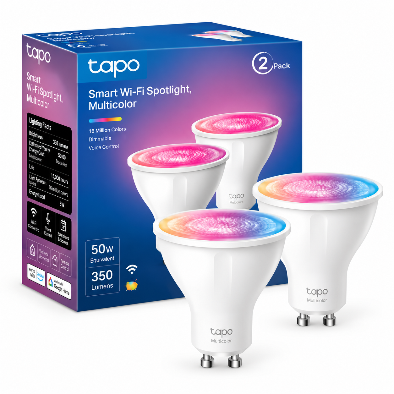 Ampolleta LED Inteligente WiFi GU10 Multicolor RGB 350 Lúmenes Tapo L630 TP-c 1