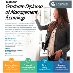 Graduate Diploma of Management - MBA en Australia
