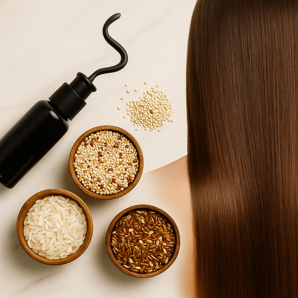 💎 Queratina bioactiva + proteínas de quinua y arroz: el secreto para un cabello fuerte, brillante y reparado.