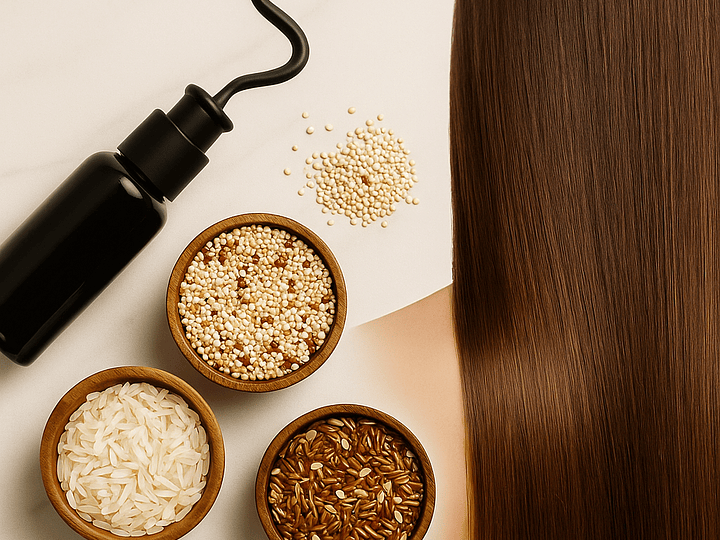 💎 Queratina bioactiva + proteínas de quinua y arroz: el secreto para un cabello fuerte, brillante y reparado.