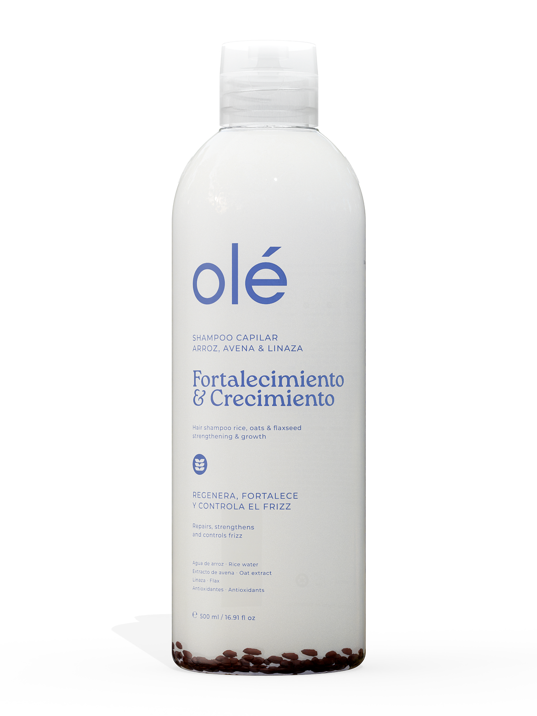 Shampoo Capilar de Arroz, Avena y Linaza – Fortalecimiento y Crecimiento - Olé Capilar 1