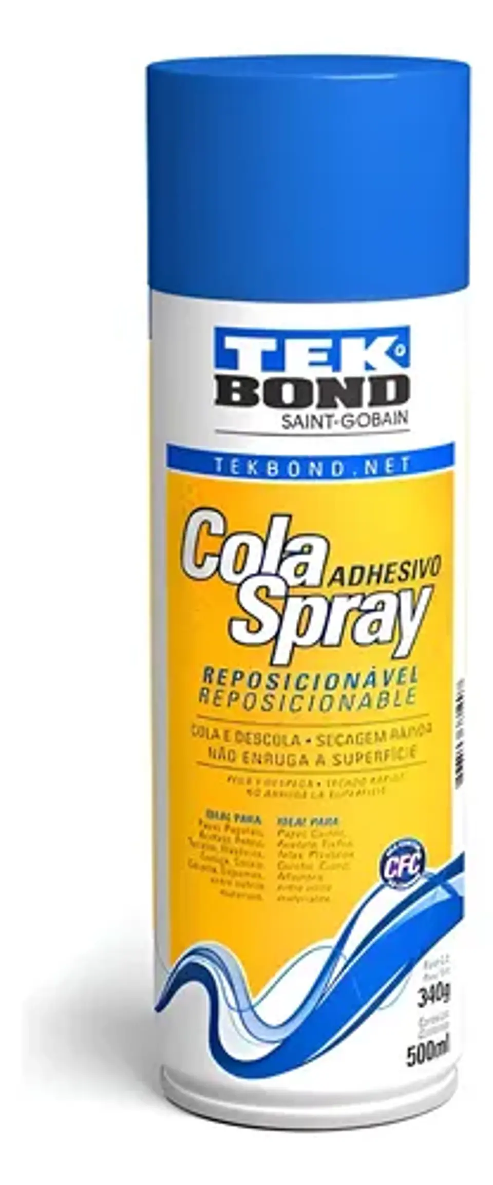 Adhesivo Cola Spray Reposicionable Tekbond Lata 340 G 500 Ml Color Blanco 1