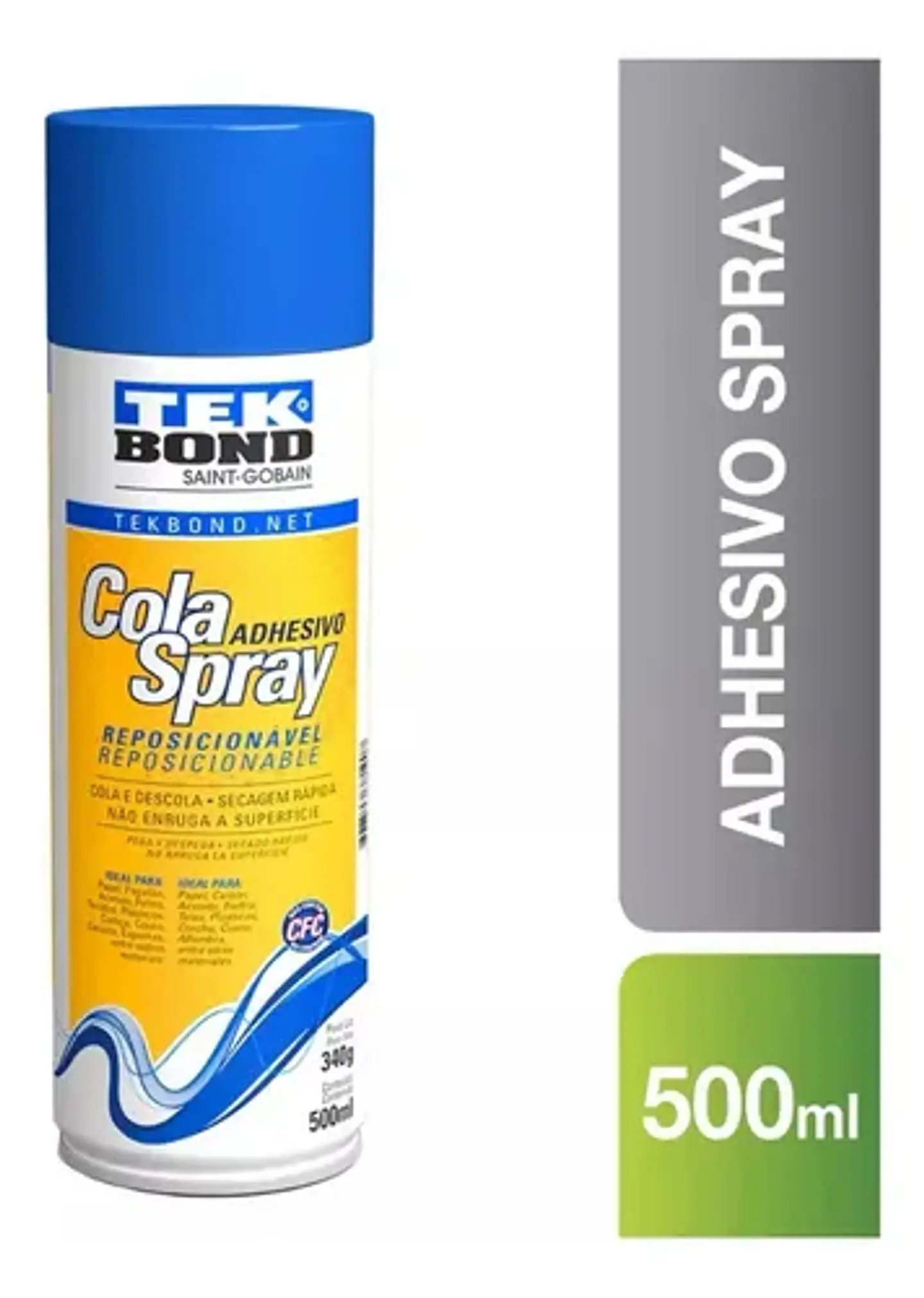 Adhesivo Cola Spray Reposicionable Tekbond Lata 340 G 500 Ml Color Blanco 2