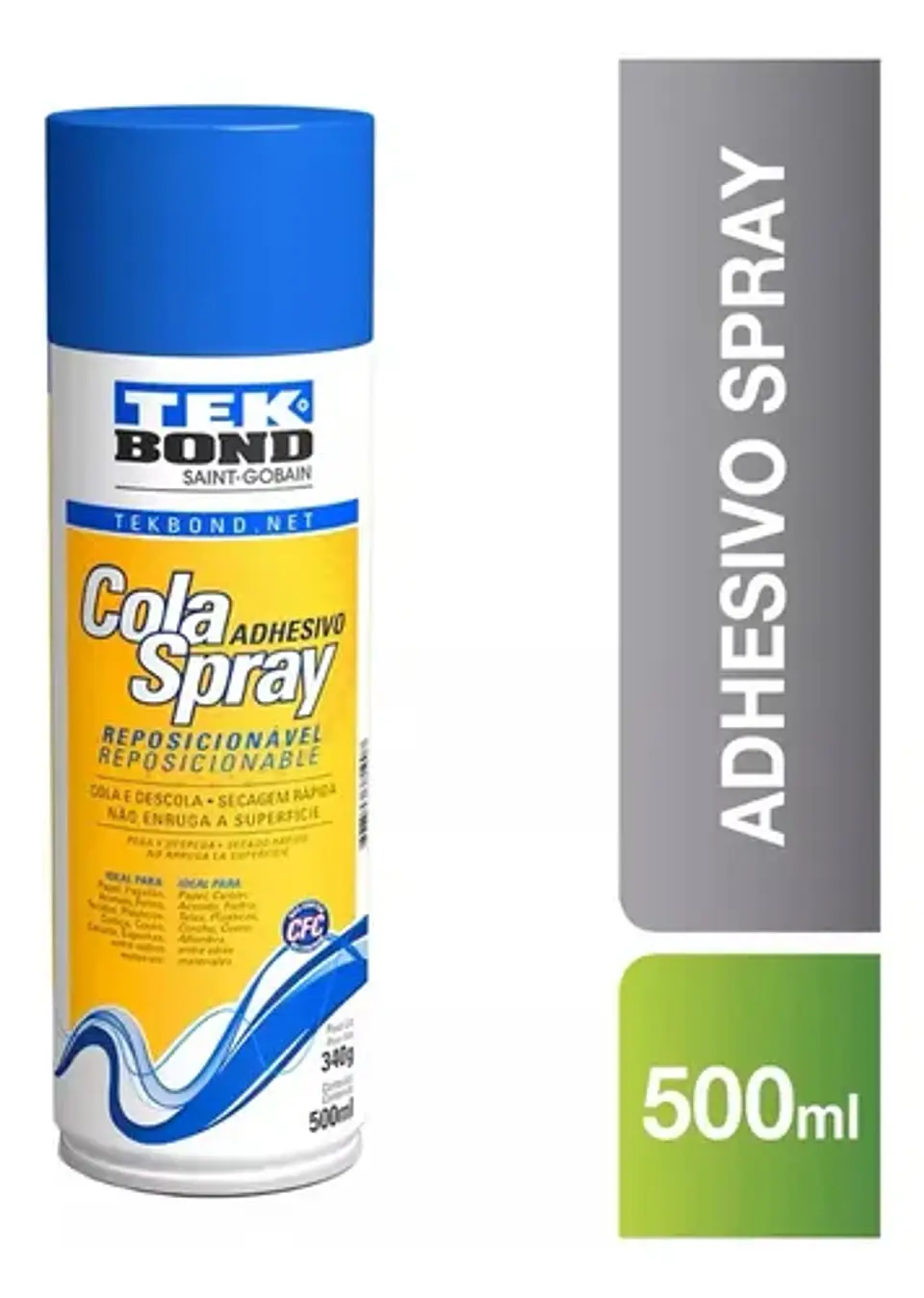 Adhesivo Cola Spray Reposicionable Tekbond Lata 340 G 500 Ml Color Blanco 2