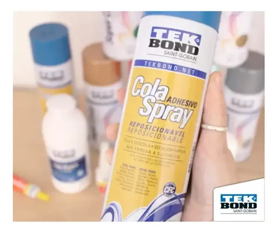 Adhesivo Cola Spray Reposicionable Tekbond Lata 340 G 500 Ml Color Blanco 4