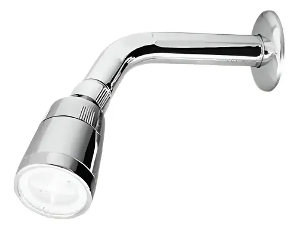 Brazo Ducha Cromada Plástico Al Muro Con Difusor Taumm Acabado Brillante Color Plateado 3