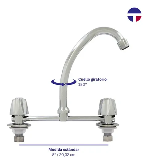 Llave Combinación Lavaplato Täumm Antonella Acabado Brillante Color Plateado