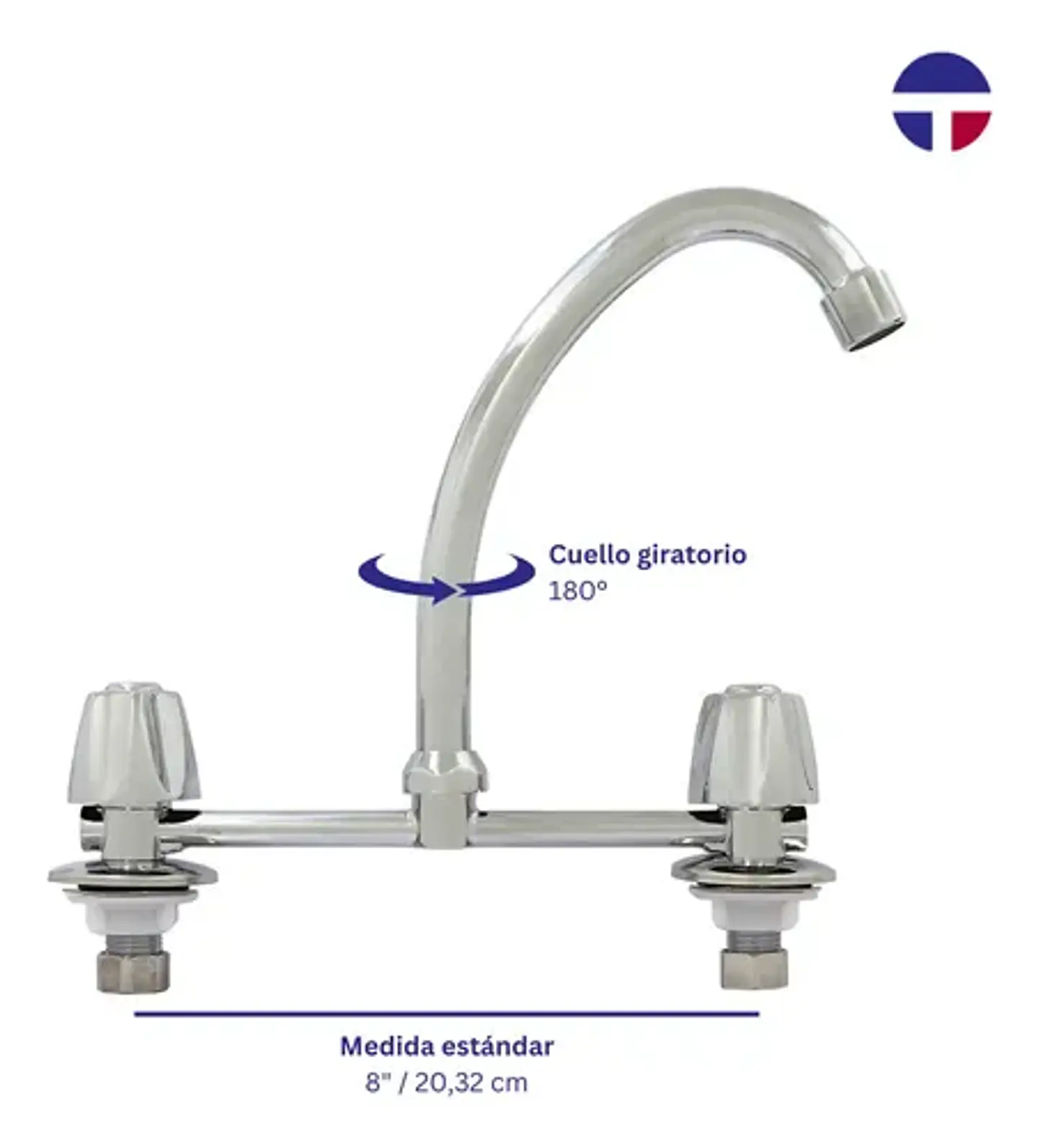 Llave Combinación Lavaplato Täumm Antonella Acabado Brillante Color Plateado 2