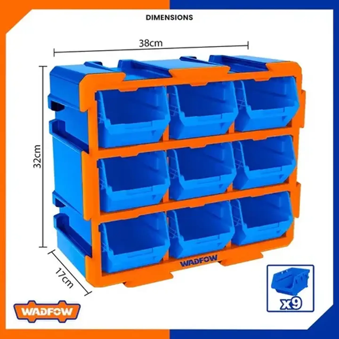 Gavetero Organizador Plastico 9 Cajones Cajonera Azul 5