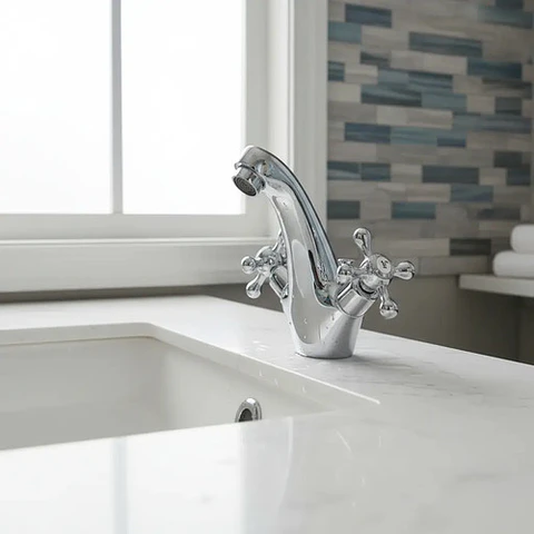 Llave Monoblock Lavatorio Bonn Taumm Lavamanos Metal Cromado
