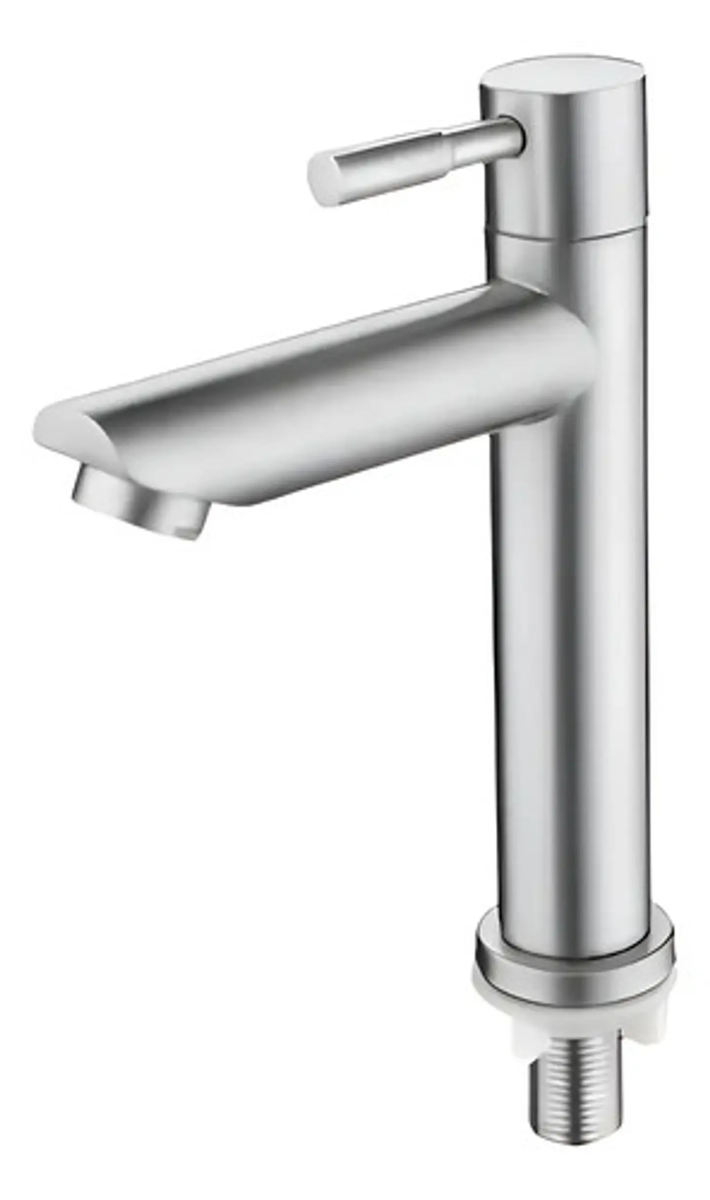 Llave Lavatorio Lavamanos Simple Tipo Inox Taumm Acabado Cromado Color Plateado 3