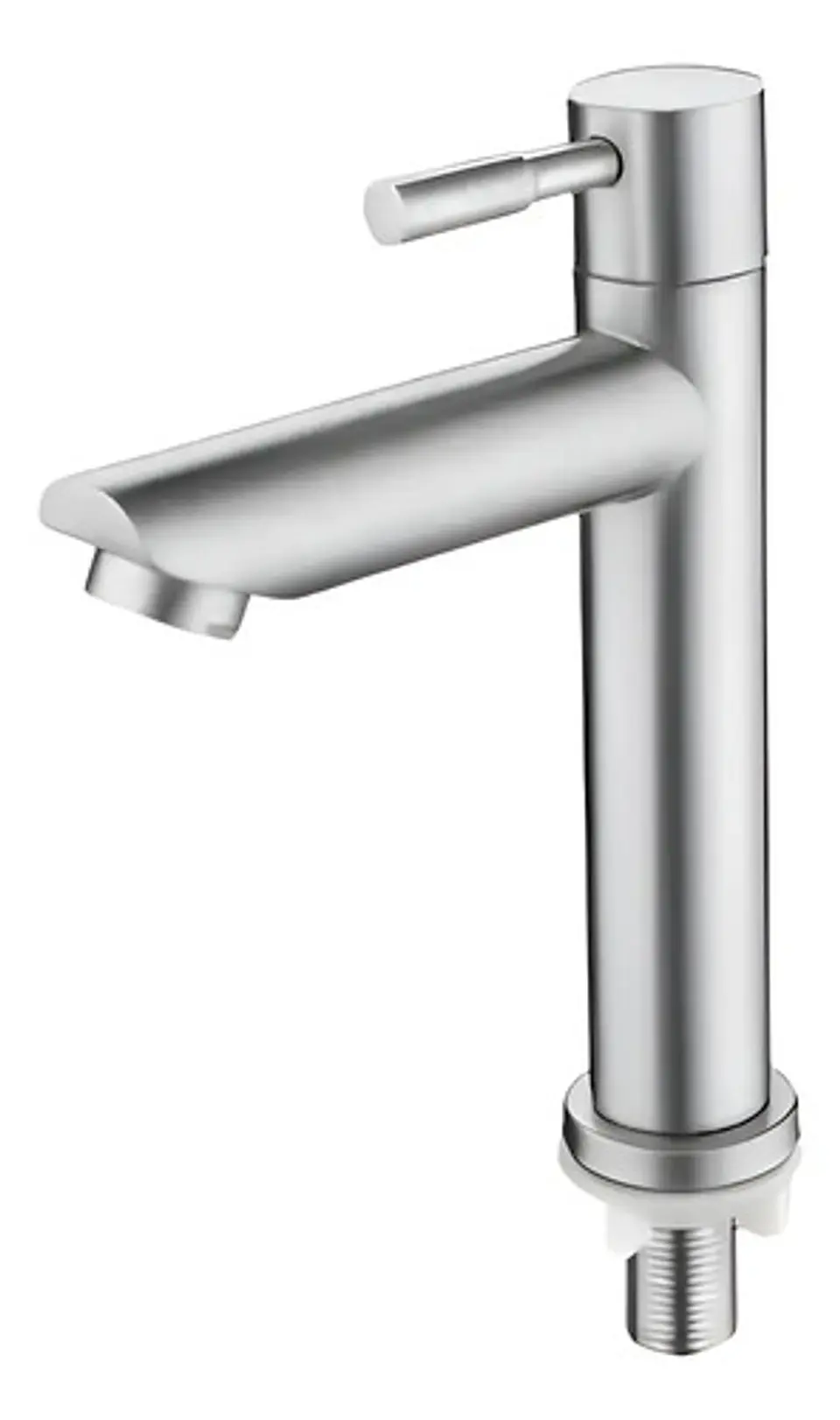 Llave Lavatorio Lavamanos Simple Tipo Inox Taumm Acabado Cromado Color Plateado 3