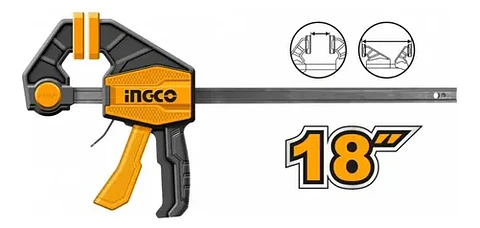 Prensa Sargento Rapida Industrial Ingco 63x450 Mm Hqbc01603