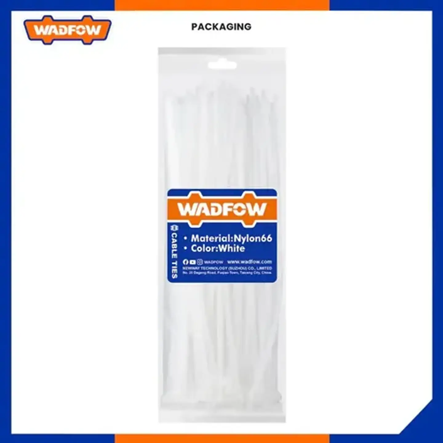 Set De 100 Amarras Plasticas Wadfow 4.8x300 Mm 22 Kg Negro 2