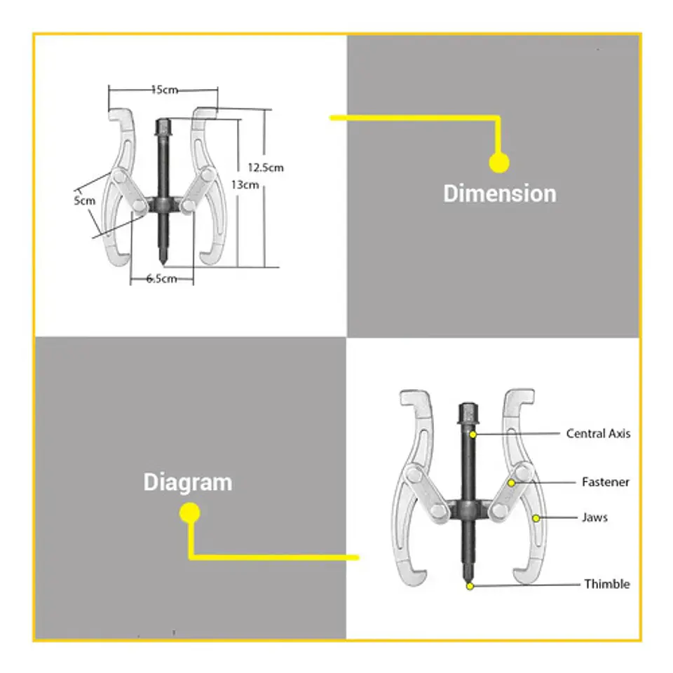 Extractor De Rodamiento Y Polea 2 Patas 4 Pulgadas Wadfow 6