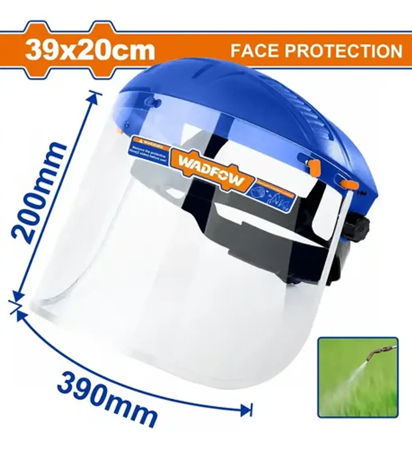 Careta Mascara De Seguridad Transparente Wadfow Wfd1308 Azul 2