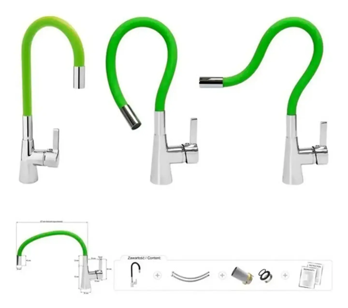 Llave Monomando Lavaplatos Cuello Flexible Taumm Grifo 3