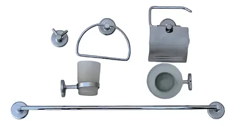 Set De Accesorios Baño Pared Freiburg Taumm Vidrio 6 Piezas