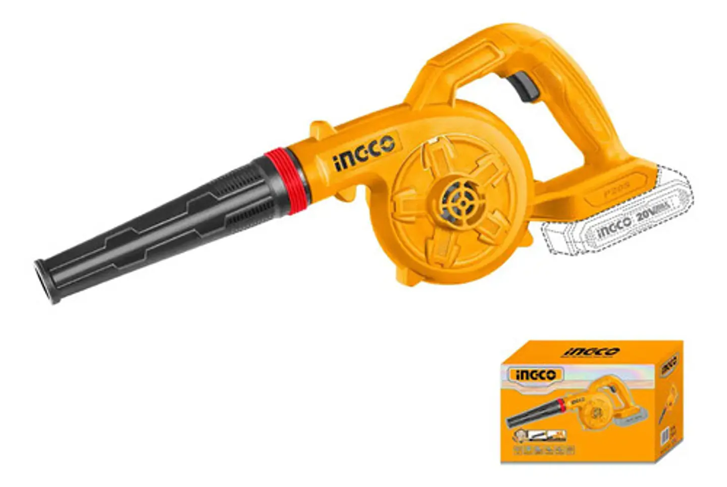 Sopladora Inalámbrica P20s Ingco Sin Bateria/ni Cargador Cabli20028 Naranja 2
