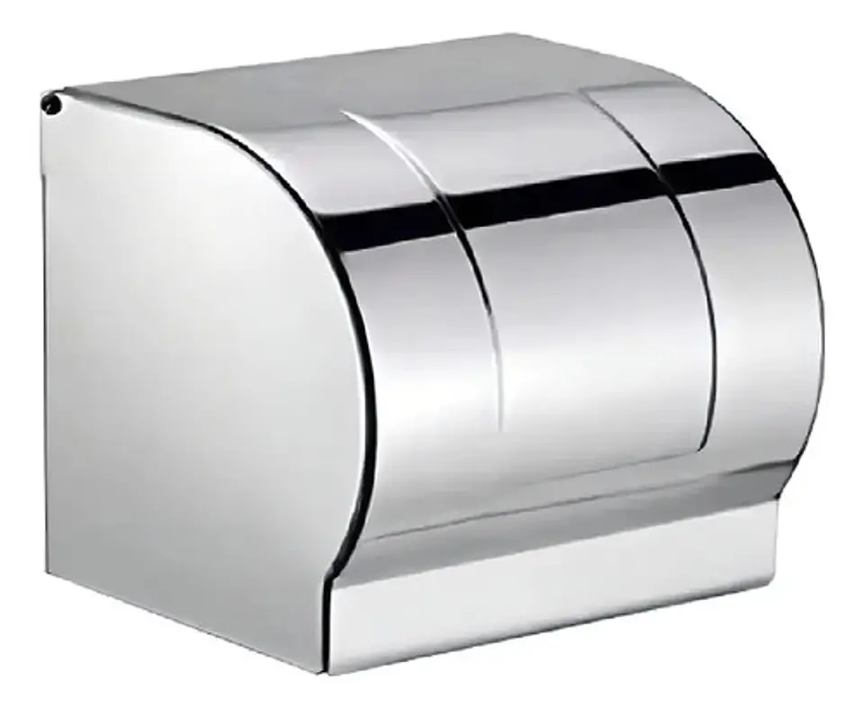 Porta Papel Higiénico Wc Metalico Redondo Taumm Acero Inox 2