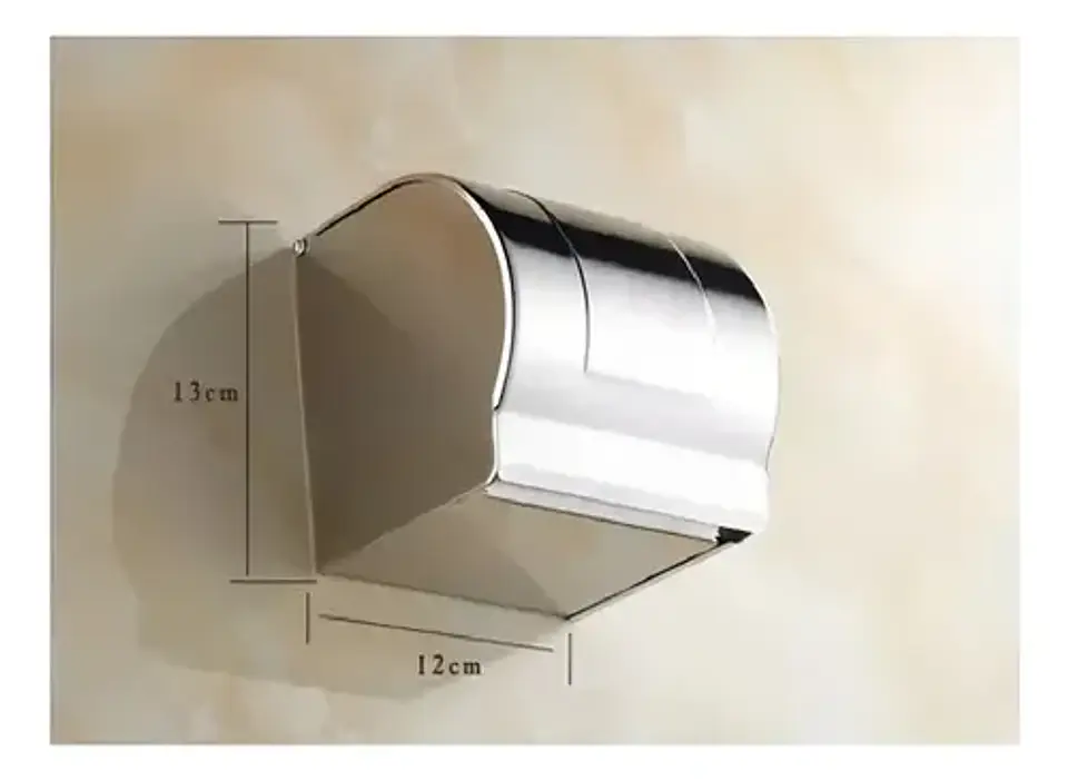 Porta Papel Higiénico Wc Metalico Redondo Taumm Acero Inox 4